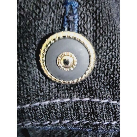 Monique Fashions‎ 12 Women's Vintage Blouse Shirt Beaded Studded Navy Blue L/S - Picture 6 of 11